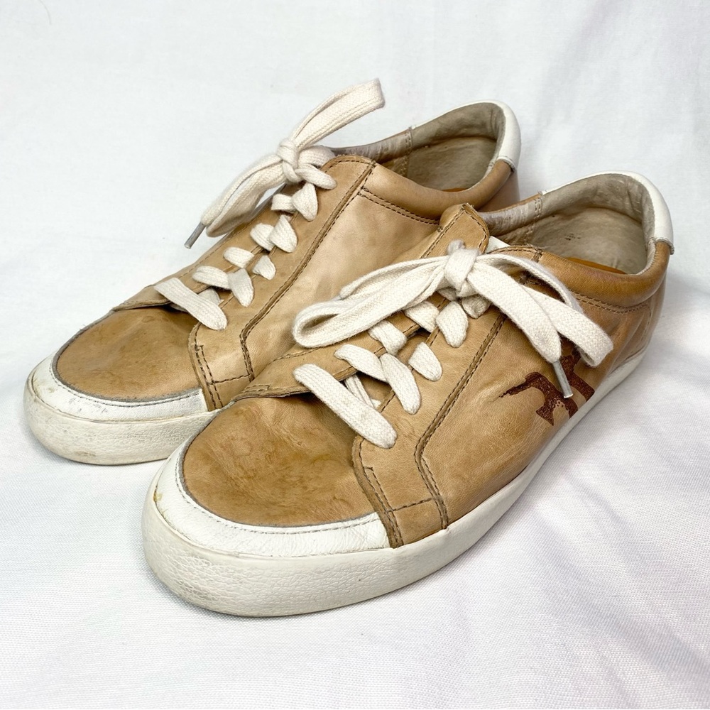 Frye sneakers tan and white womens size 8.5